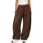 Pungdra Womens Barrel Sweatpants Wide Leg Sweat Pants for Women Elastic Waisted Drawstring Pants Casual Athletic Fall Clothes