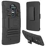 LG G Flex 2 Case, Cimo [Armor Guard] Heavy Duty Shock Absorbing Dual Layer Protection Cover with Kickstand and Locking Belt Swivel Clip for LG G Flex2 (2015) - Black