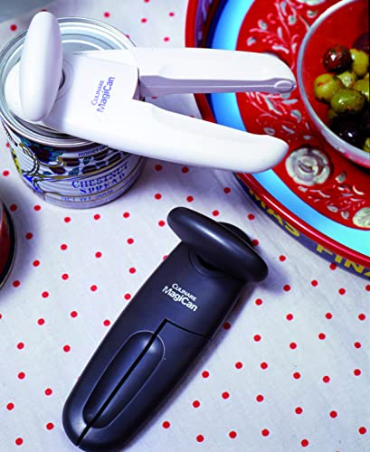 Culinare MagiCan, Manual Can Opener with Lid Release - Heavy Duty Lid Opener Kitchen Gadgets - Home Can Lid Opener Manual - Easy to Use Hand Held Effortlessly Open Cans, White, Stainless Steel
