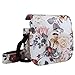 Yoption Instant Camera Case Compatible with Instax Mini 12/11/9/8/8+, PU Leather Camera Bag with Pocket and Adjustable Shoulder Strap (Vintage Rose)