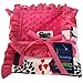 Baby Girls Reversible Minky Velboa Stroller Blanket (Safari/Hot Pink)