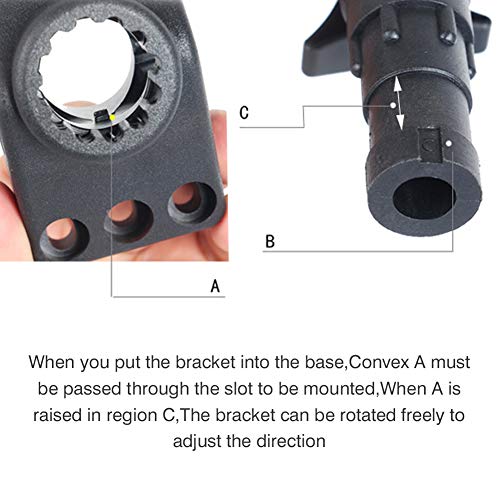 RiToEasysports Angelhalter ABS 360 Grad drehbar Verstellbarer Fischerbootrutenhalter für Kanu-Angelruten-Rutenhalter – Bild 6