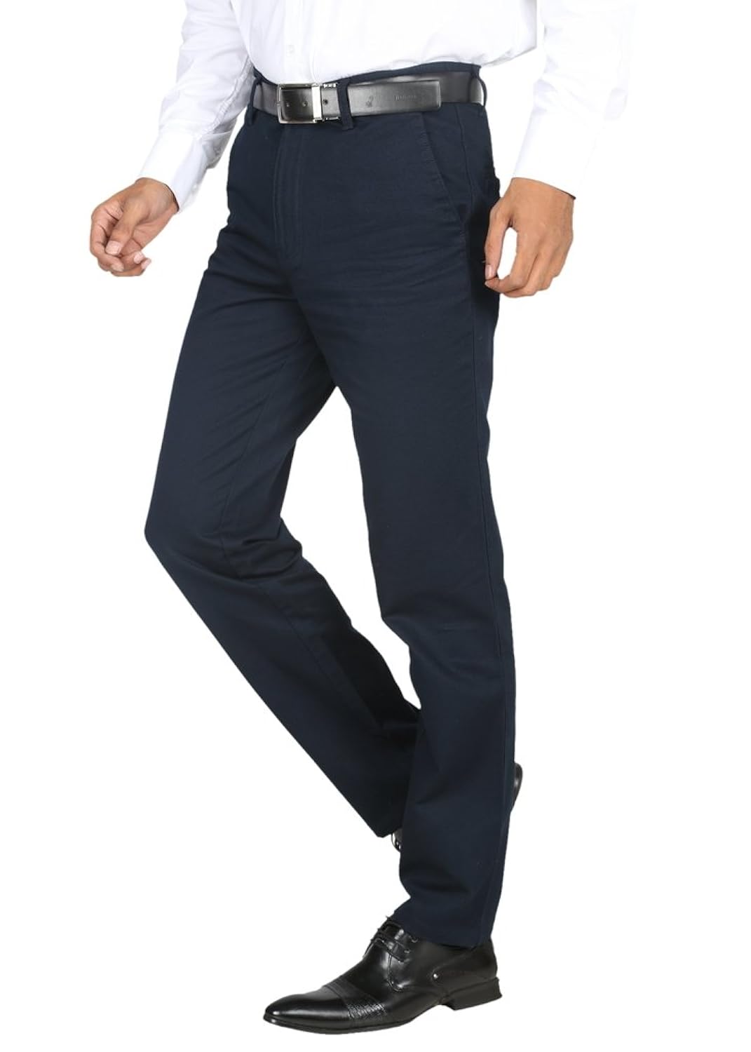 modo men's cotton regular fit dobby trousers