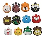 Colorboy Cute Cartoon Animal Tennis Dampener (Pack of 12 pcs) with Keychain Function Tennis String Shock Absorber Gift