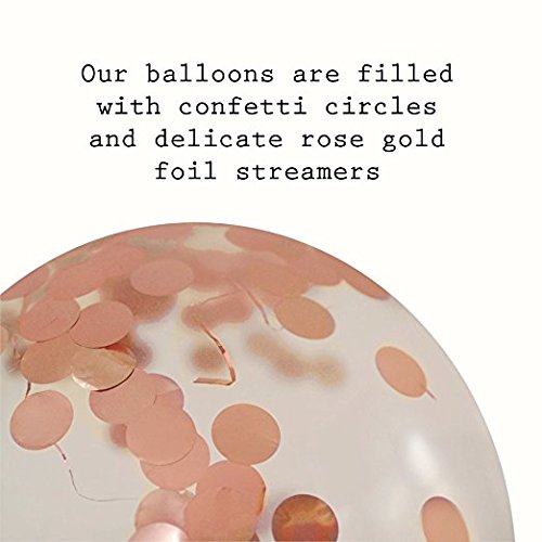 Rose Gold 18 inch Confetti Balloon Set|10 Packs Elegant, Colorful Latex Party Balloons for Weddings, Birthdays, Showers, Party Decorations, Valentine’s Day, Proposal.