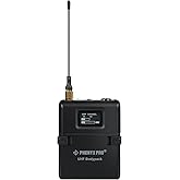 Phenyx Pro Wireless Bodypack Transmitter, UHF Bodypack Microphone for PTU-1U/PTU-2U True Diversity Wireless Microphone Systems, w/Tunable Channels, Mute Function (PWB-12)