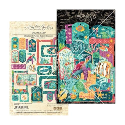 Seas The Day Chipboard Pieces, Tags & Frames