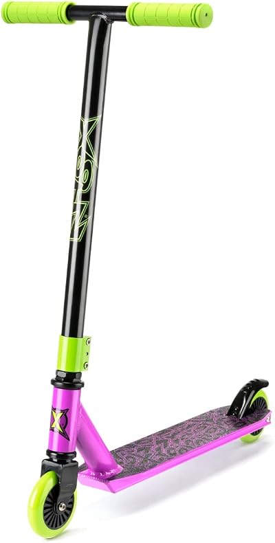 Xootz Toxic Stunt Scooter Purple 6+ Steel T-Bar 100mm Wheels Abec 7