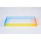 Urban Lifestyle Acrylic Serving Tray,Blue, Yellow & Orange Gradient, Rectangular Colorful Decorative Organizer for Coffee Tab