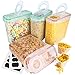 VERONES Cereal Container, Airtight Storage Containers Perfect for Flour Container Dry Food Storage Containers 4 piece (10 Chalkboard Labels & 2 Measuring Cups Included).