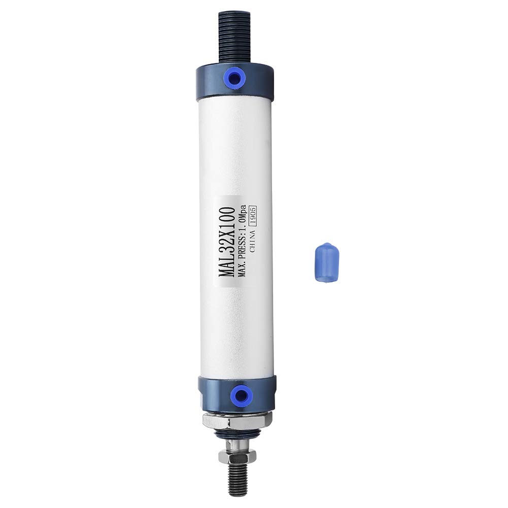 32mm Bore 25/50/75/100mm Stroke Mini Air Cylinder Aluminum Alloy Single Rod Double Acting Pneumatic Cylinder for Industrial Automation Equipment