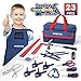 WORKPRO 23-Piece Children's Tool Set with Real Hand Tools, Safety Goggles, Storage Bag for Beginner, Kids Learning - Blue, Age 6+