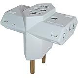 Kit C/ 10 Adaptadores de Tomada T Universal Benjamim - Branca