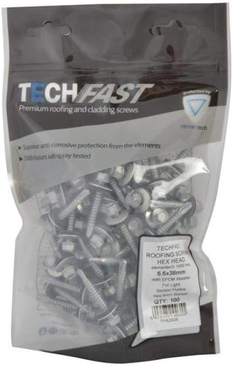 TechFast Light Duty Sheet to Steel Roofing Screws, multi-coloured, 5.5 x 38mm - Image 5