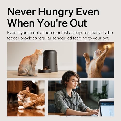 PETLIBRO Automatic Cat Feeders, Timed Cat Feeder with 180-Day Battery Life, Anti-Mistake Touch Design & Up to 6 Meals per Day, Air Automatic Cat Feeder with Timer - Ideal for Small/Medium Cat & Dog
