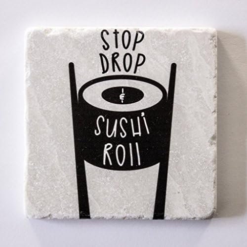 Handmade Stone Coasters | Stop, Drop, Sushi Roll coasters