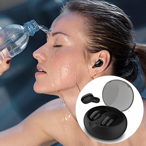 Wireless Bluetooth Earbuds,DryMartine V4.2 Mini Headset Sport Earphone With Buil-In Mic and Charging Box,IPX5 Noise Cancelling Waterproof In Ear Headphone All types of Phone for Iphone,Andorid(Black)
