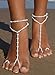 Bellady 2 Pcs Womens Beach Imitation Pearl Barefoot Sandal Foot Jewelry Anklet Chain