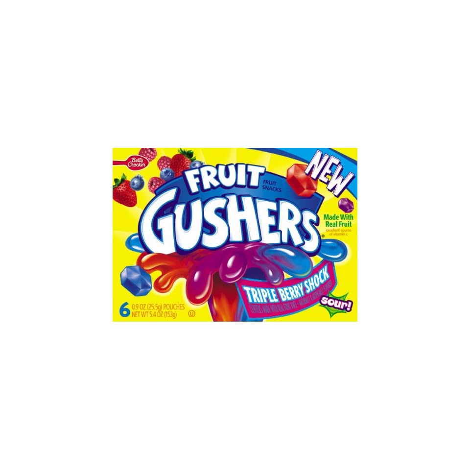 Fruit Gushers Triple Berry Shock Fruit Snacks 5.5 oz (Pack of 12)