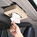 FMS Car Leather Tissue Case, Tissue Box Holder for Sun Visor, Seat Back Tissue Dispenser for Car with Tissue Refill (Beige)