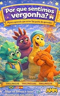 Livro Os dinos e suas aventuras: Histórias Educativas Infantis – Trilíngue (Português • English • Español)