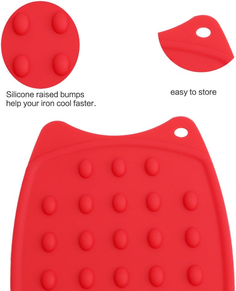 Tangser Multipurpose Silicone Iron Rest Pad for Ironing Board Hot Resistant Mat,Silicone Heat Resistant Iron Rest Pad (Red): Home & Kitchen