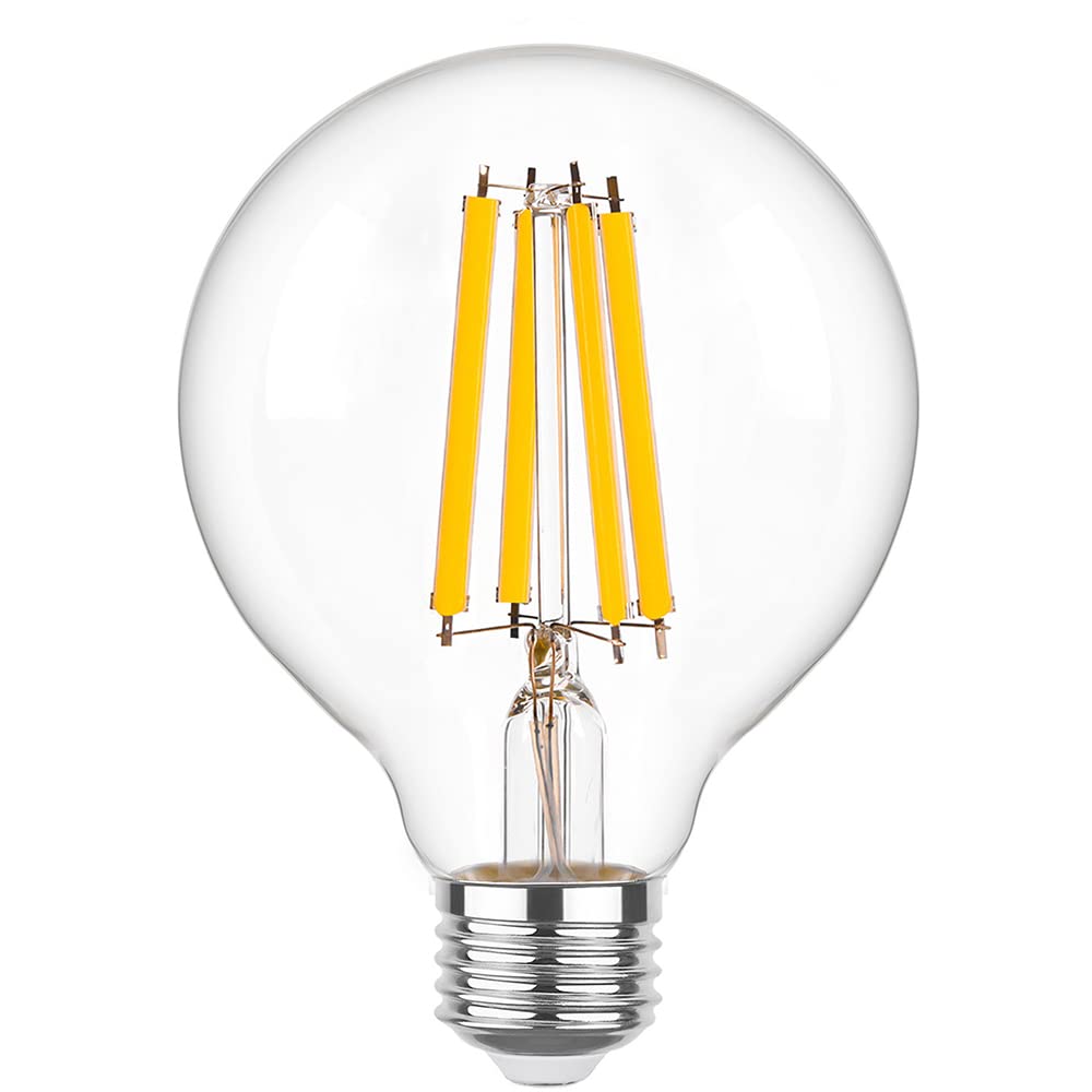 LED Filament Bulb G95 (φ95mm) 12W Super Bright 1500LM Super Bright Decorative Large Globe, E27 Screw Base, Warm White 2700K, 120WEquivalent