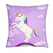 OurWarm 18 x 18-Inch Unicorn Throw Pillow Covers Decorative for Kids Birthday Home Decorations, Soft Polyester Rainbow Cushion Cover