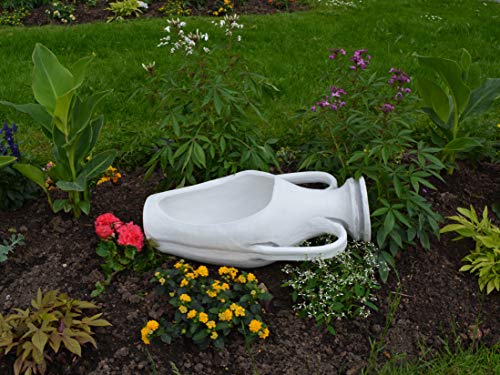 gartendekoparadies.de Massive Steinfigur Amphore Pflanzgefäß, 60 x 30 cm, Höhe 29 cm, 7 Liter, Grau, Gewicht 15 kg, aus… – Bild 6