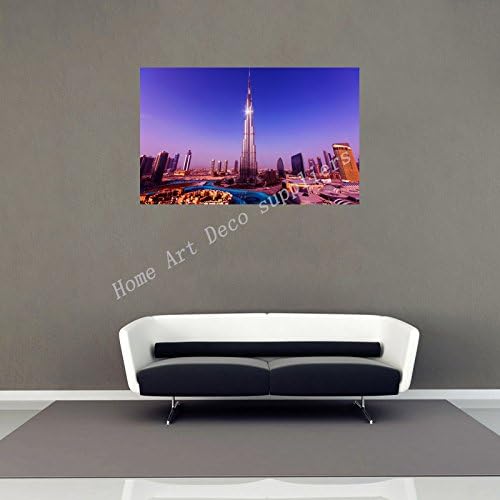 Au reVoir Burj Khalifa Dubai Building Landscape Poster Print Home Decoration 12x20inch Canvas Painting WFJ298