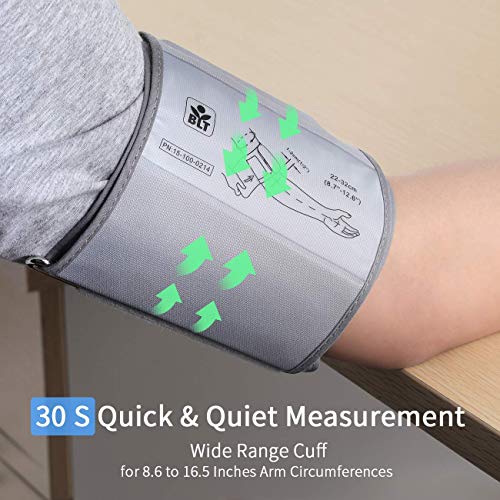 Bluetooth Blood Pressure Monitor, Digital Automatic Blood Pressure Cuff Wrist, FDA Approved Large Screen 2*500 Memory Blood Pressure Machine, Upper Arm BP Monitor Cuff with APP for Apple iOS & Android