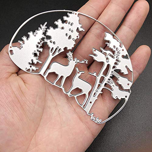 Christmas Metal Cutting Tree and Deer Die Craft Scrapbooking Decor Embossing Stencil - Thumbnail 2