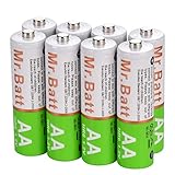 Mr.Batt NiMH AA Rechargeable Batteries Pre-Charged 1600mA (8 Pack)