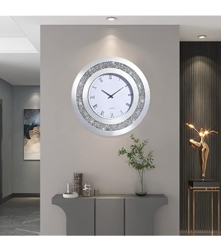 Mnsruu Orologio Da Parete Rotondo Acrilico 24 Cm – Quadrante Con Pittura A Olio, Movimento Silenzioso – Funziona A Batteria AA (non Inclusa) – Decorazione Moderna Per Soggiorno, Cucina, Camera Da Letto