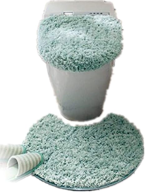 Amazon トイレマットおしゃれトイレマット 3点セット ブルーグリーン トイレマット タンクカバー ホーム キッチン オンライン通販