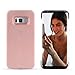 LONHEO Samsung Galaxy S8 Illuminated Cell Phone Case Galaxy S8 Led Illuminated case Great for a Bright Selfie and Facetime with a Free Phone Holder -Rose Gold