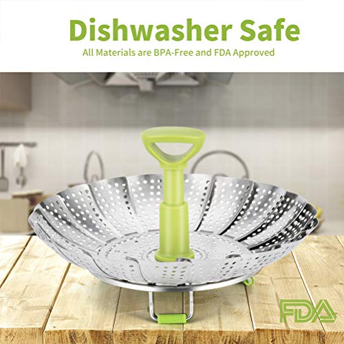 image for Roontin Stainless Steel Vegetable/Veggie Steamer Basket For Instant Co