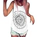 Yoyorule Sexy Women Sun Printed Sleeveless Vest Tee Shirt Blouse Casual Tank Top (S/US 4, White2)