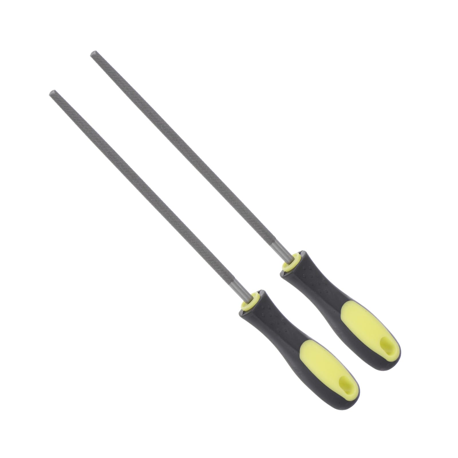 CoCud Metal Round File, 8" Blade Length, High Carbon Hardened Steel Cut Mill Hand Rasp with Non-Slip Handle - (Applications: for Wood, Metal, Plastic), 2Pieces