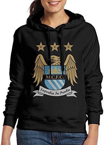 EVALY Women's Unique Manchester City Football Club Outwear Jacket Black X-Large