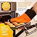 Silicone Oven Gloves - Great Heat Resistant Mitts Extra Long with Internal Cotton Lining for Cooking, Pot Holder, Grilling, BBQ, Baking And Smoking - Orange