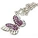 Red Hound Auto Silver Bling Butterfly Mirror Car Charm Hanger Ornament Purple Rhinestones with Chain