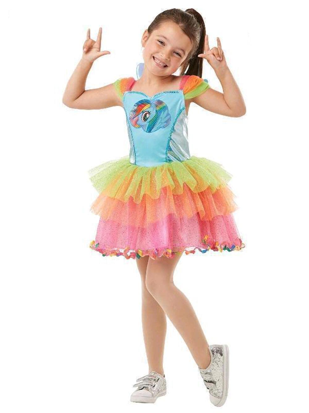 Rubies Official Rainbow Dash My Little Pony Fancy Dress, Girls Deluxe Cartoon Costume, Size Small Age 3-4