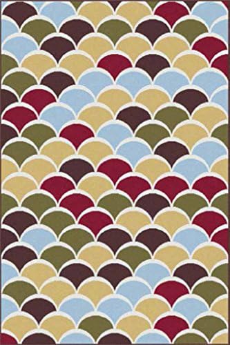 Contemporary 1051 Multi Colored Scales Area Rug