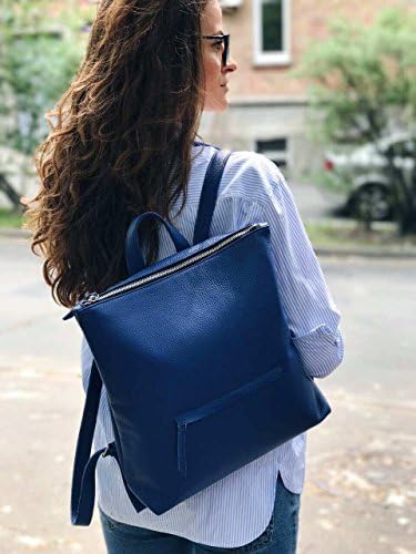 LEATHER BACKPACK, laptop backpack, women backpack, backpack laptop, leather rucksack, blue backpack, large backpack, women rucksack
