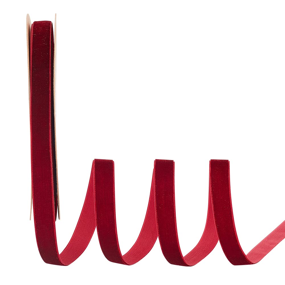 arricraft 15mm 20 Yards Christmas Velvet Ribbons, Single Face FireBrick Velvet Ribbon One-Color DIY Wrapping Crafts for Wedding Ornaments Floral Bouquets Bow Making