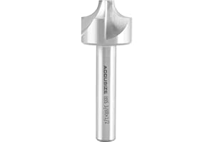 Accusize Industrial Tools 3/8'', H.S.S. Corner Rounding End Mills, 1/2'' Shank Dia, 1-1/4'' Cutter Dia, 3-1/2'' Overall Length, 1011-3878