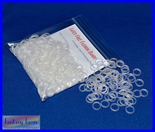 Latex Free Dog Grooming Bands by Fantasy Farm - 3/8" (9.5 mm), Clear, 400 count