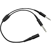 WODASEN Lemo 6 Pin Bose A20 A30 Headset to GA Dual Plugs General Aviation Headsets Adapter Cable Pilot Headphones Connector PJ-068 PJ-055 Twin Plug Fixed Wing Aircraft Converter