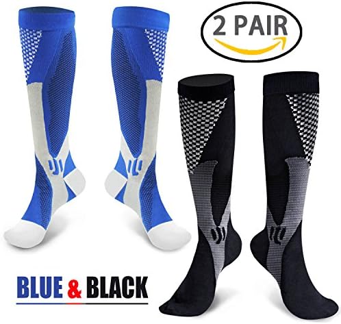 Compression Socks Men, Best Graduated Athletic Designed for Running, Athletic, Sports, Gym, Yoga, Traveling, Flying Increase Circulation &amp; Athletic Recovery